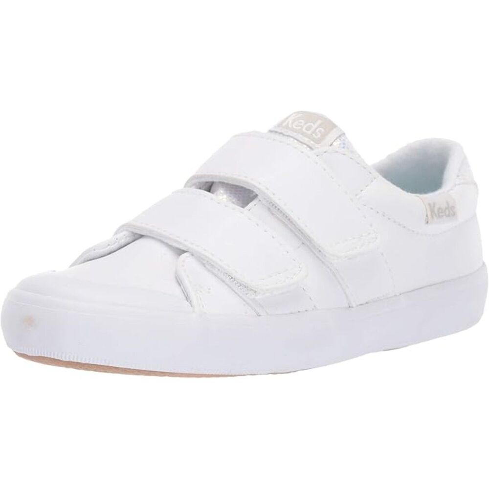 Keds Unisex-Child Courtney HL Leather Sneaker Little Kid 5.5, Double Hook & Loop